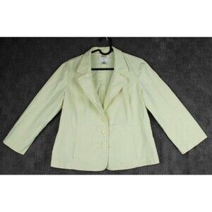 Talbots Petites Vintage Womens Yellow Jacket Size S Long Sleeve Button Stretch